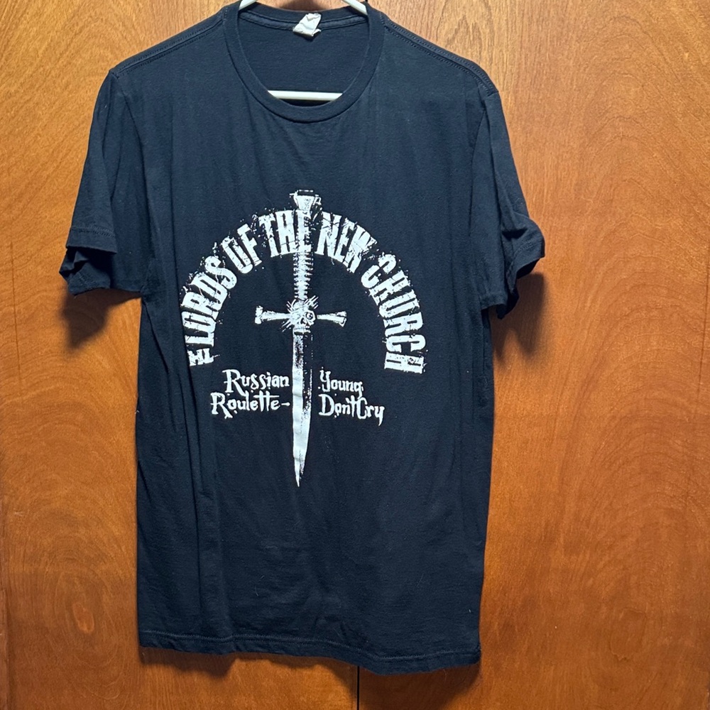 Vintage British-American Punk Band Lords of the New Church Black Graphic T-Shirt